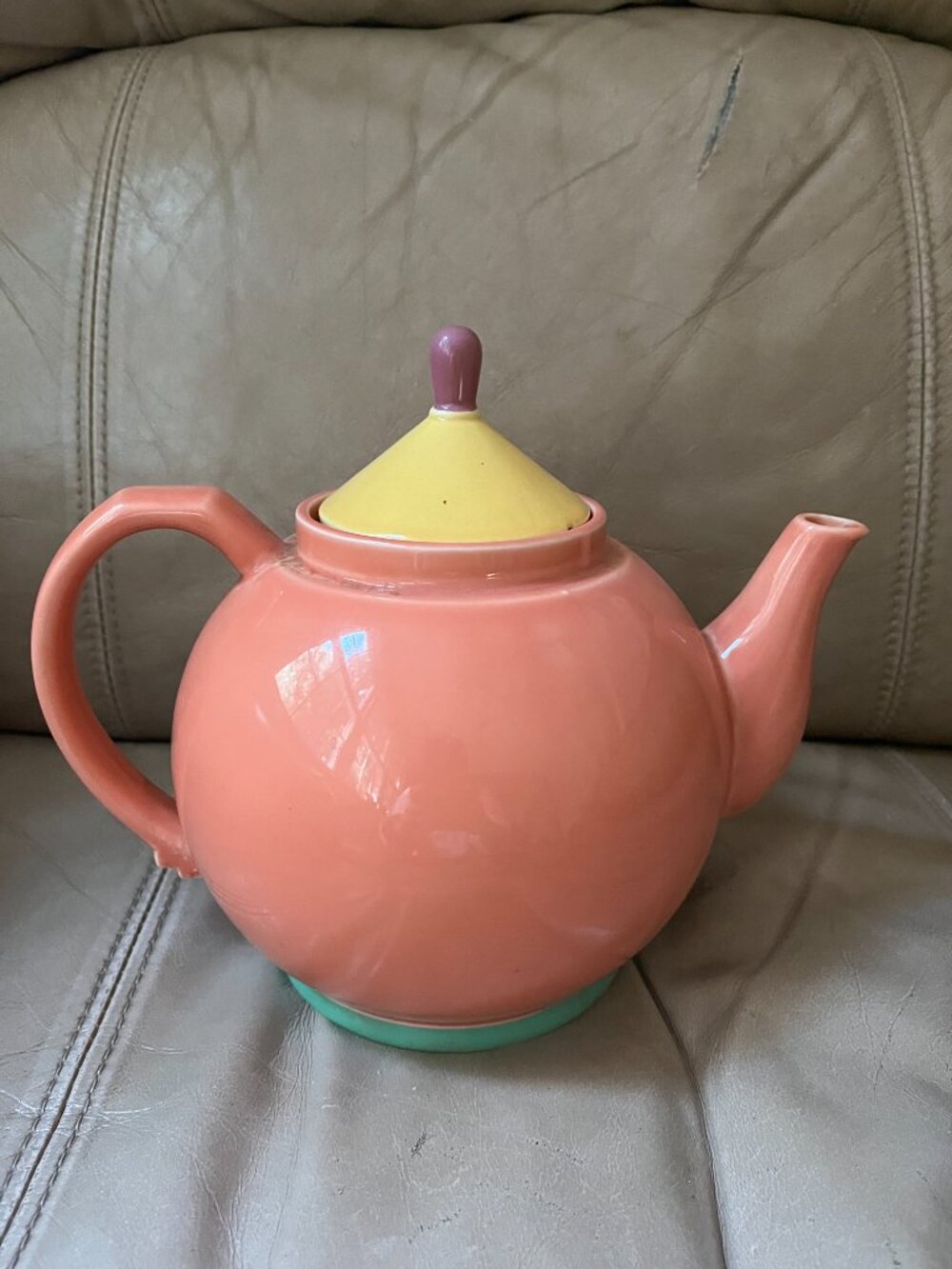 Vintage Lindt Stymeist Colorways 80's Pink Teapot Yellow Lid